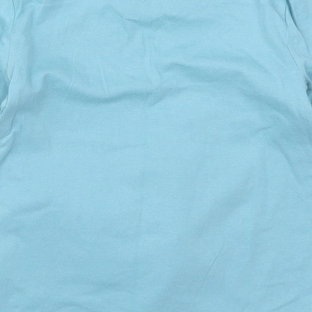 Boden Girls Blue  Cotton Basic T-Shirt Size 6-7 Years Round Neck Pullover - Alpaca