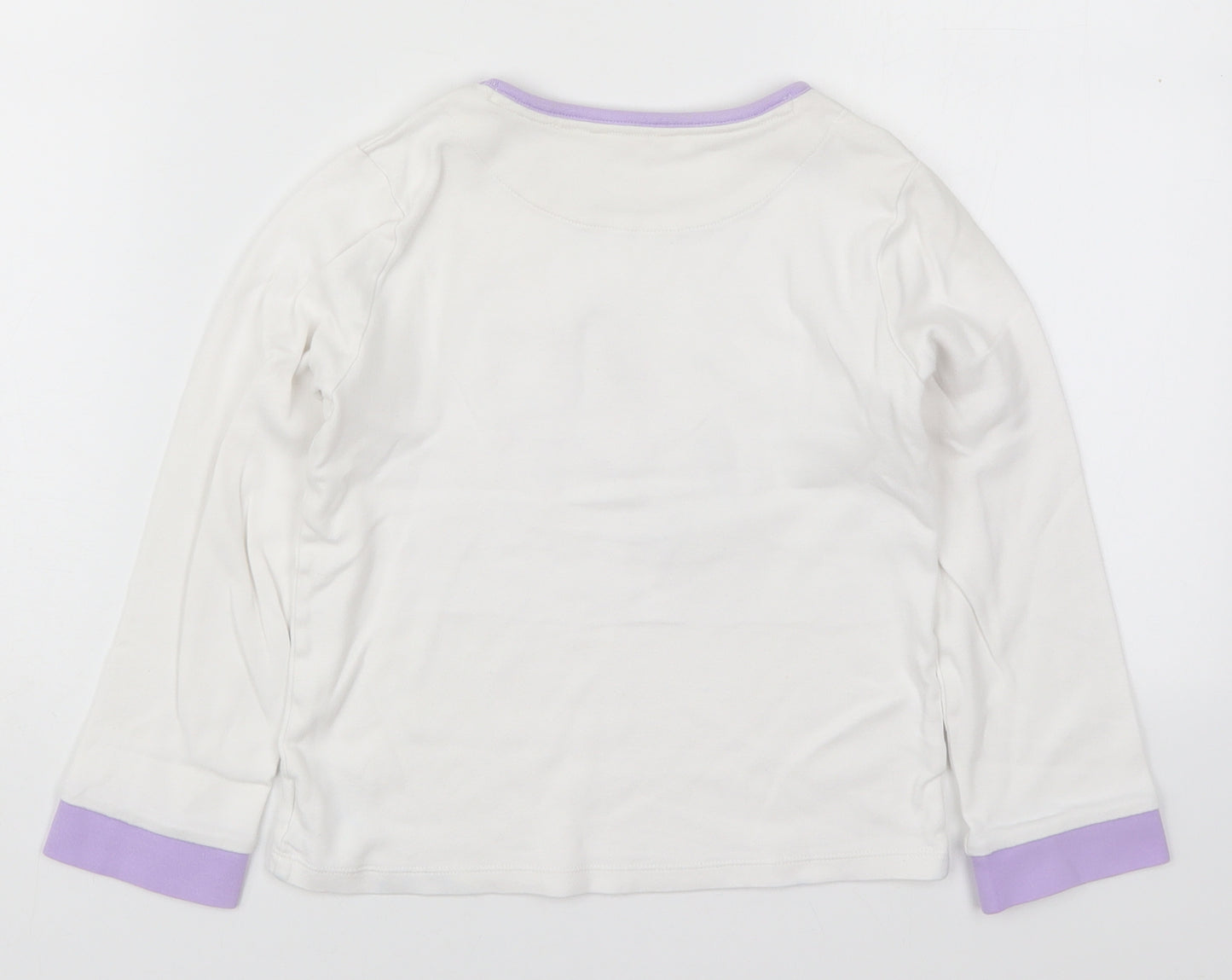 John Lewis Girls White Solid Cotton Top Pyjama Top Size 8 Years  Pullover - Unicorn Purple