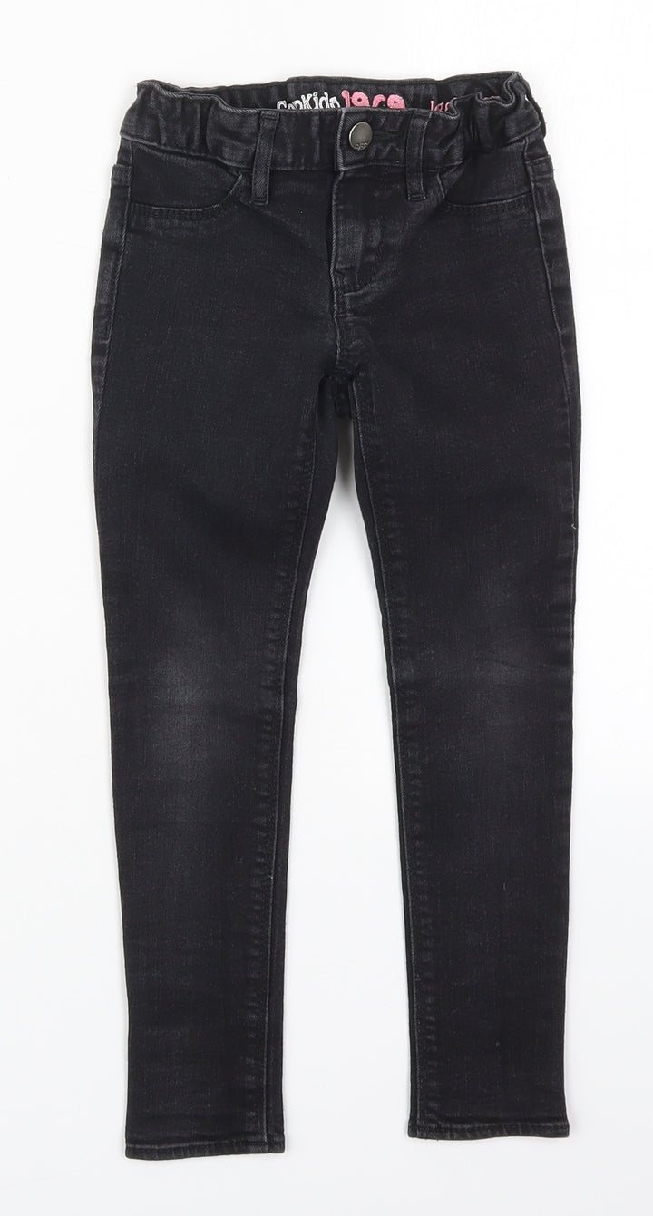 Gap Girls Black  Cotton Skinny Jeans Size 6 Years  Regular Button