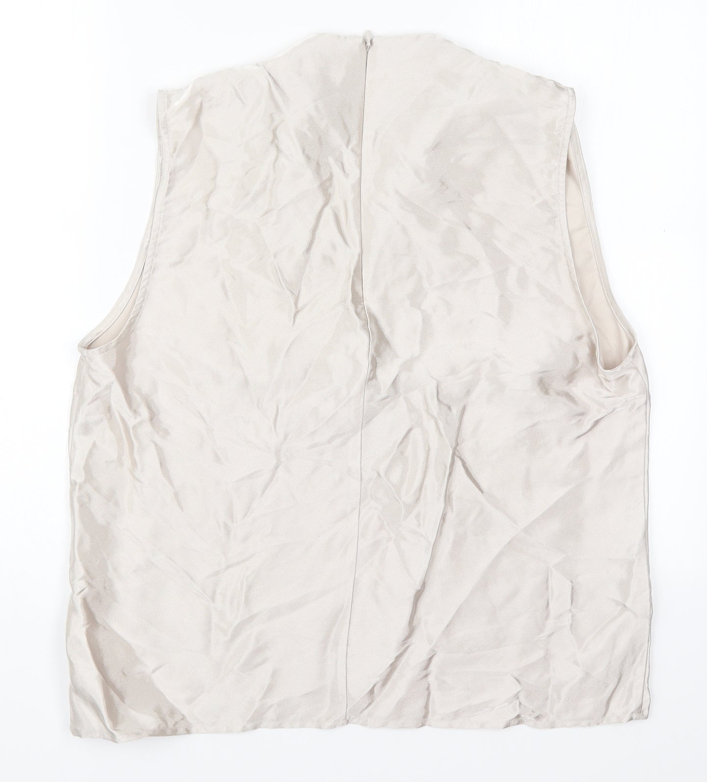 Mint Velvet Womens Beige  Polyester Basic Tank Size 16 Cowl Neck