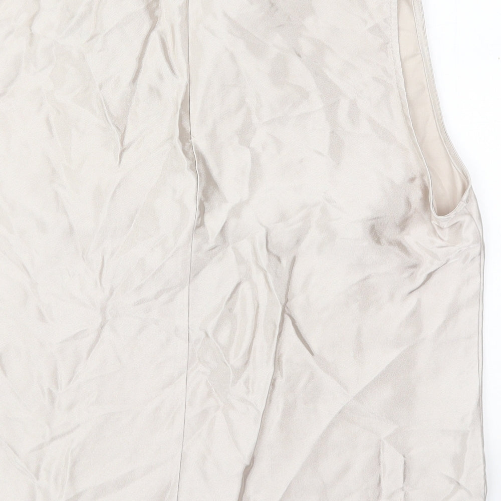 Mint Velvet Womens Beige  Polyester Basic Tank Size 16 Cowl Neck