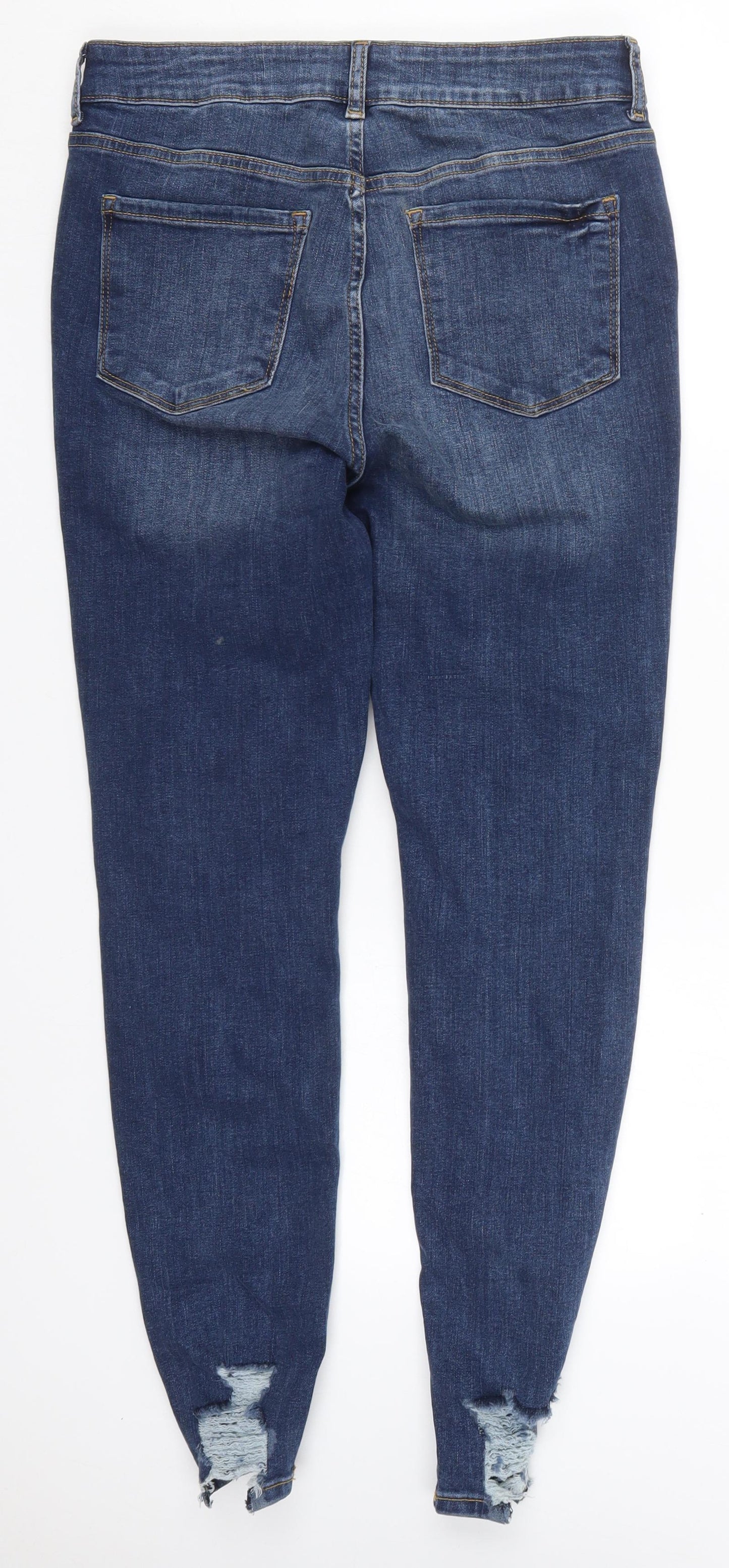 Denim Co Womens Blue  Cotton Skinny Jeans Size 12 L29 in Regular Button