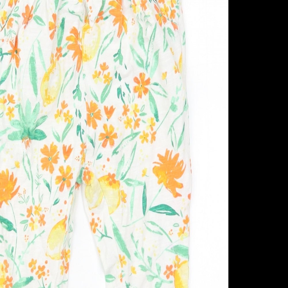 George Girls Multicoloured Floral Cotton Sweatpants Trousers Size 3-4 Years  Regular