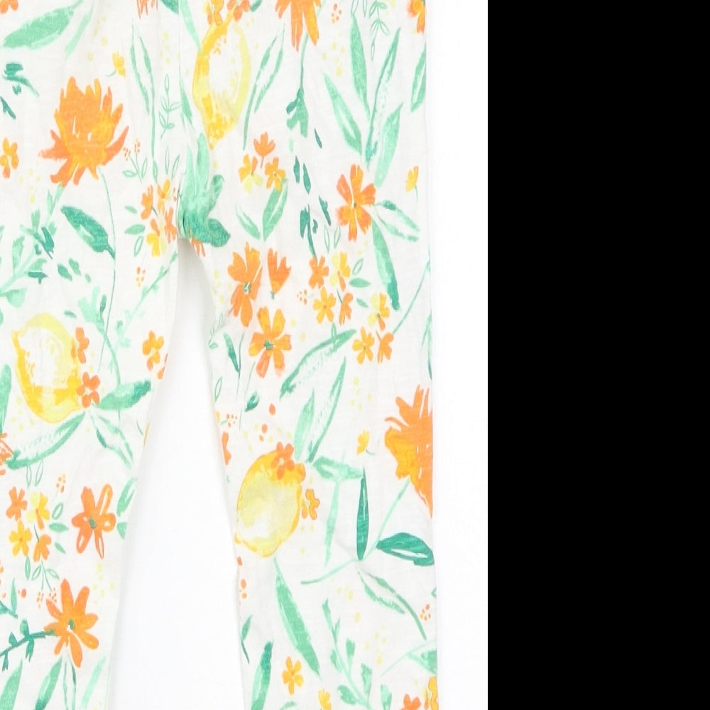 George Girls Multicoloured Floral Cotton Sweatpants Trousers Size 3-4 Years  Regular