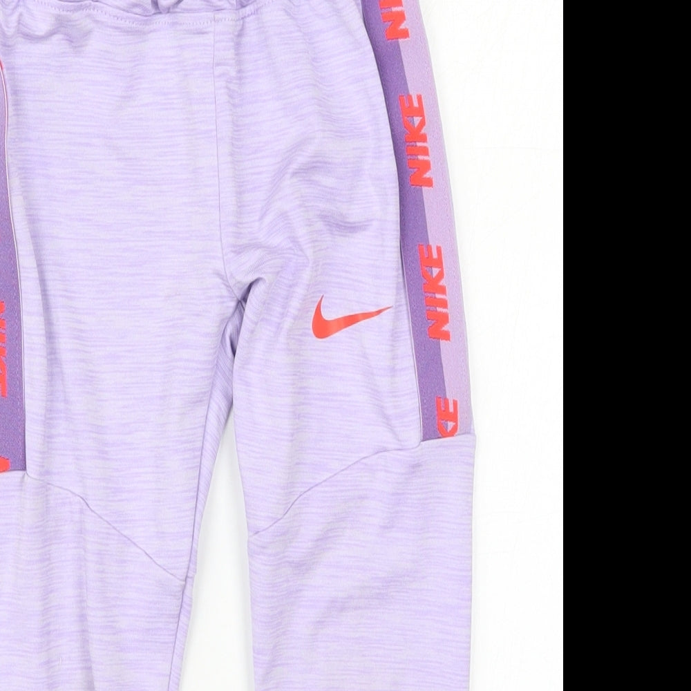 Nike Girls Purple  Polyester Sweatpants Trousers Size 3-4 Years  Regular