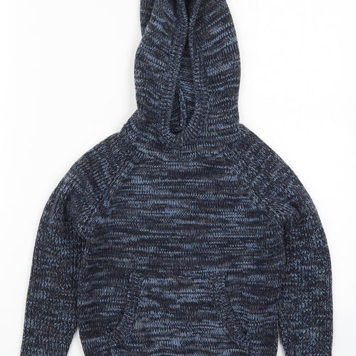 Matalan Boys Blue  Acrylic Pullover Hoodie Size 7 Years  Pullover