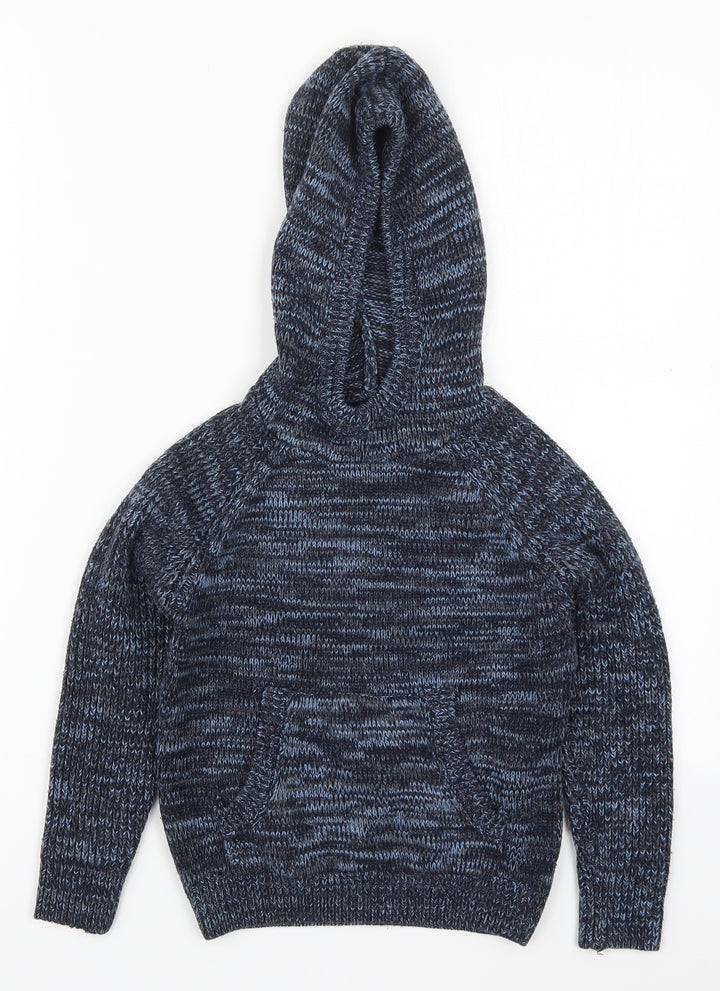 Matalan Boys Blue  Acrylic Pullover Hoodie Size 7 Years  Pullover