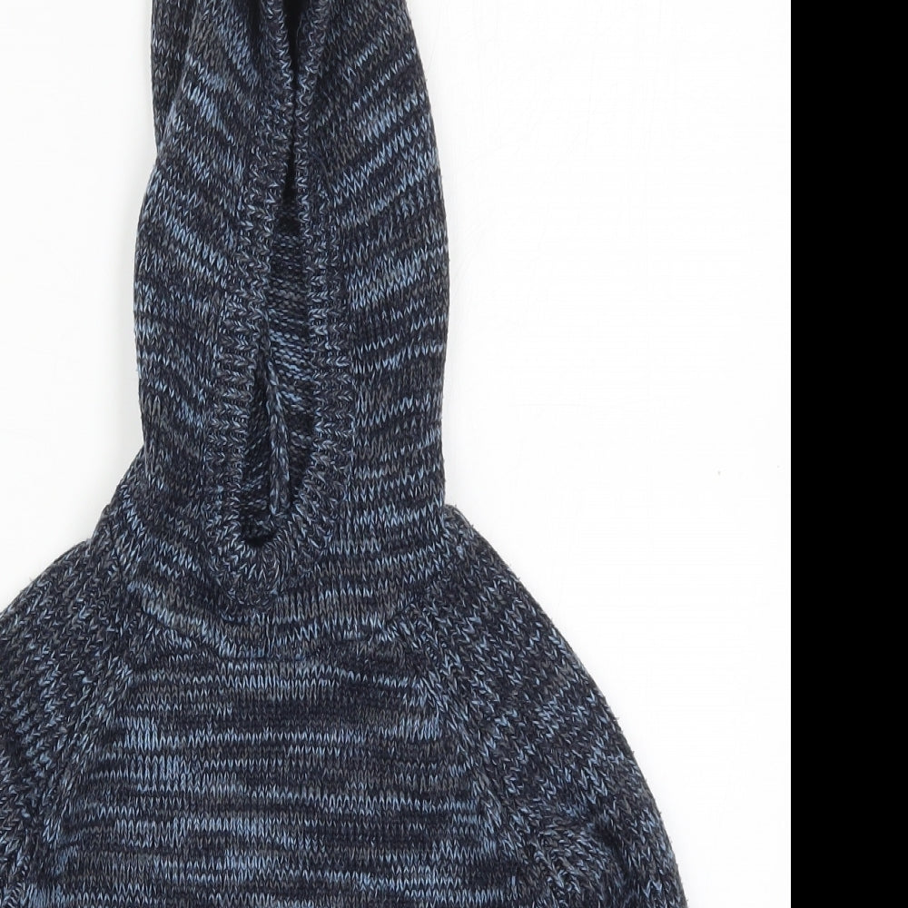 Matalan Boys Blue  Acrylic Pullover Hoodie Size 7 Years  Pullover