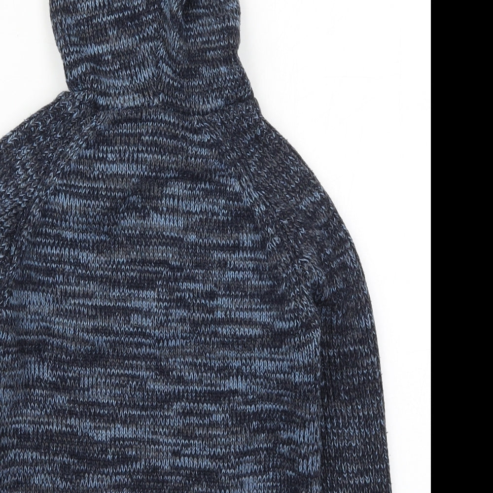 Matalan Boys Blue  Acrylic Pullover Hoodie Size 7 Years  Pullover