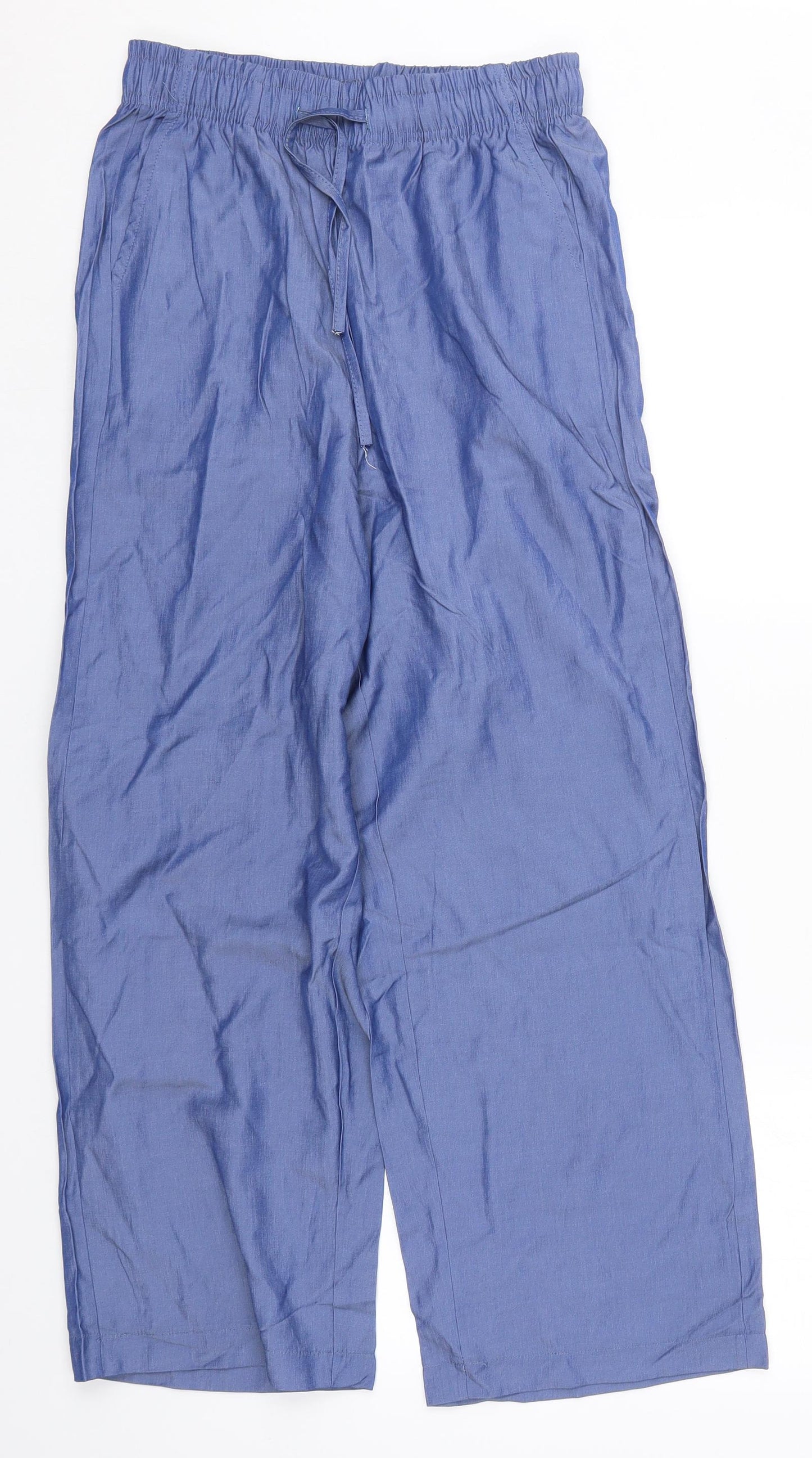 Preworn Womens Blue  Lyocell Trousers  Size 28 in L25 in Regular Drawstring