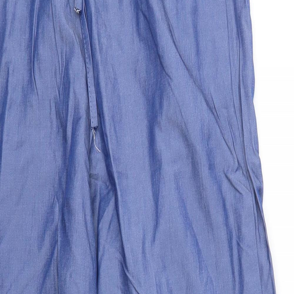 Preworn Womens Blue  Lyocell Trousers  Size 28 in L25 in Regular Drawstring