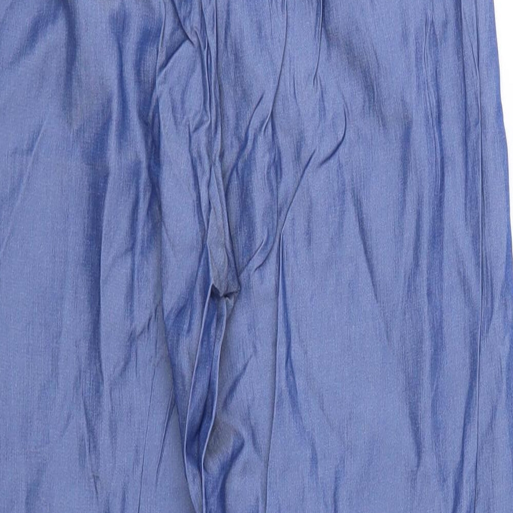 Preworn Womens Blue  Lyocell Trousers  Size 28 in L25 in Regular Drawstring