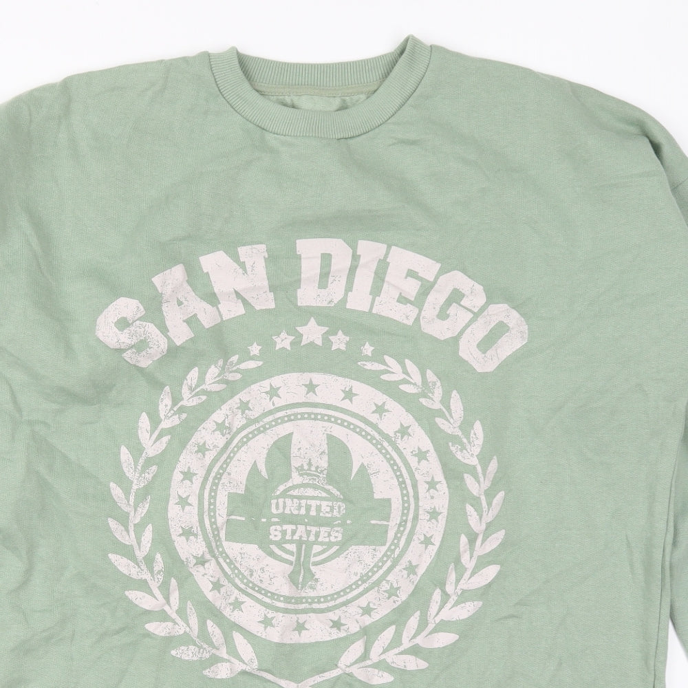 Pep&Co Womens Green  Cotton Pullover Sweatshirt Size 16  Pullover - San Diego California