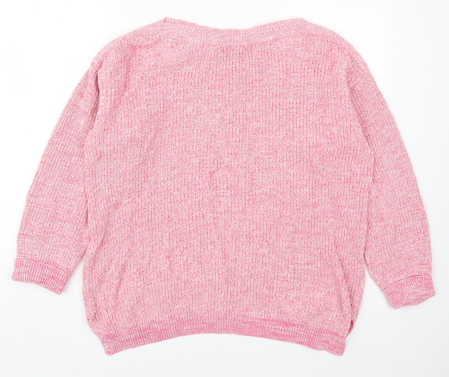 Marks and Spencer Womens Pink Round Neck  Cotton Pullover Jumper Size XL