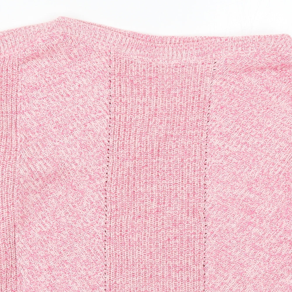 Marks and Spencer Womens Pink Round Neck  Cotton Pullover Jumper Size XL
