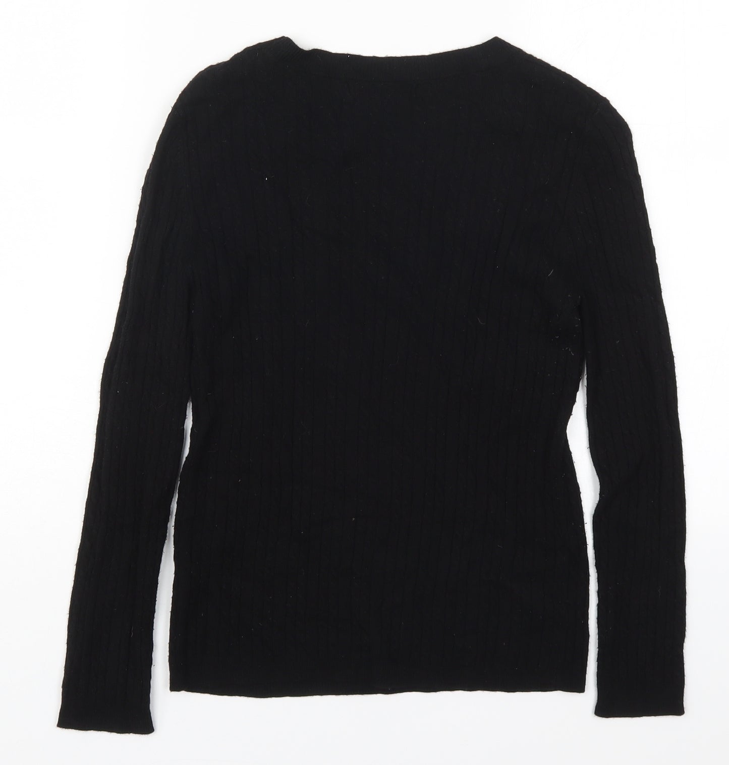 Atmosphere Womens Black Round Neck  Viscose Pullover Jumper Size 10