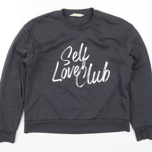 Primark Womens Grey  Cotton Pullover Sweatshirt Size 4  Pullover - Self Love Club