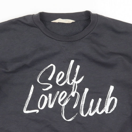 Primark Womens Grey  Cotton Pullover Sweatshirt Size 4  Pullover - Self Love Club