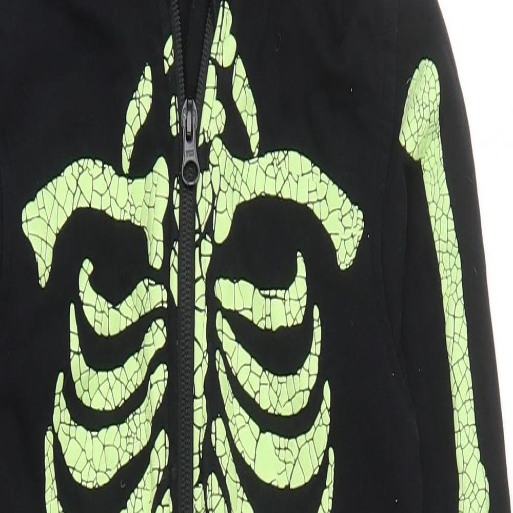 George Boys Black Solid Cotton  One Piece Size 4-5 Years  Zip - Skeleton