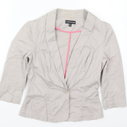 Waehouse Womens Grey   Jacket  Size 8  Button