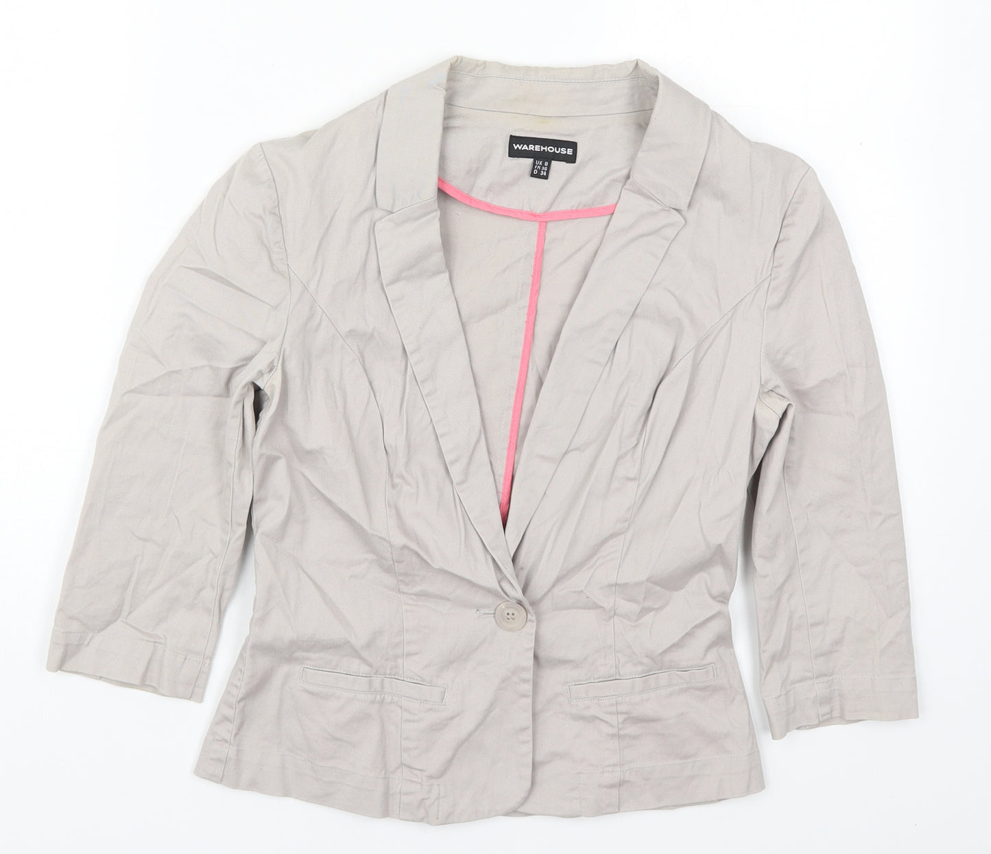 Waehouse Womens Grey   Jacket  Size 8  Button