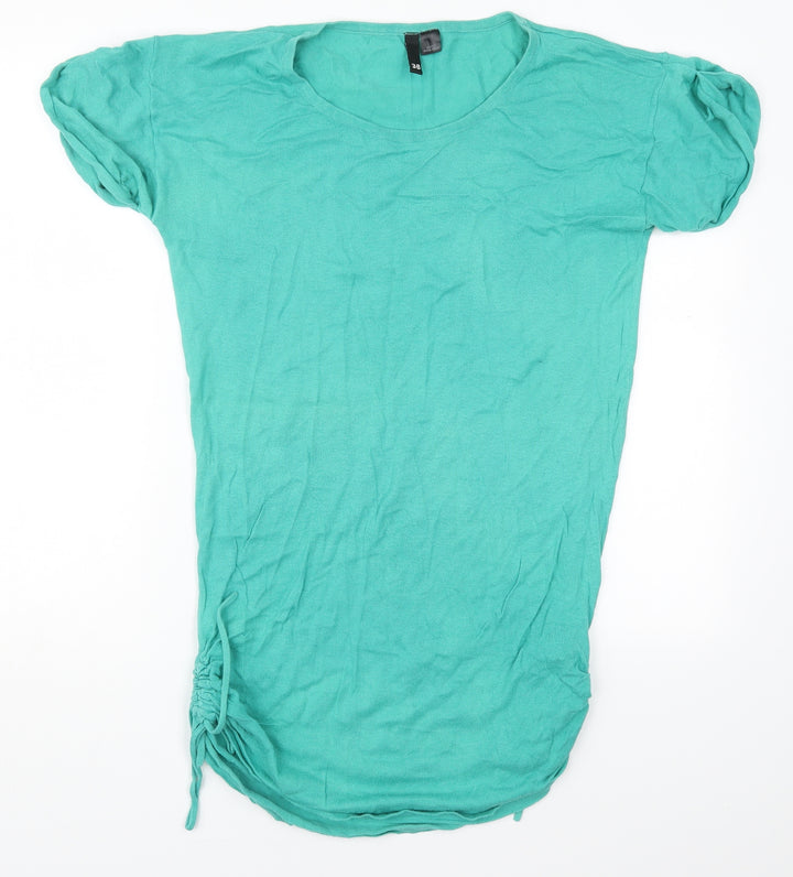 H&M Womens Green  Cotton Basic T-Shirt Size 10 Round Neck