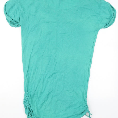 H&M Womens Green  Cotton Basic T-Shirt Size 10 Round Neck