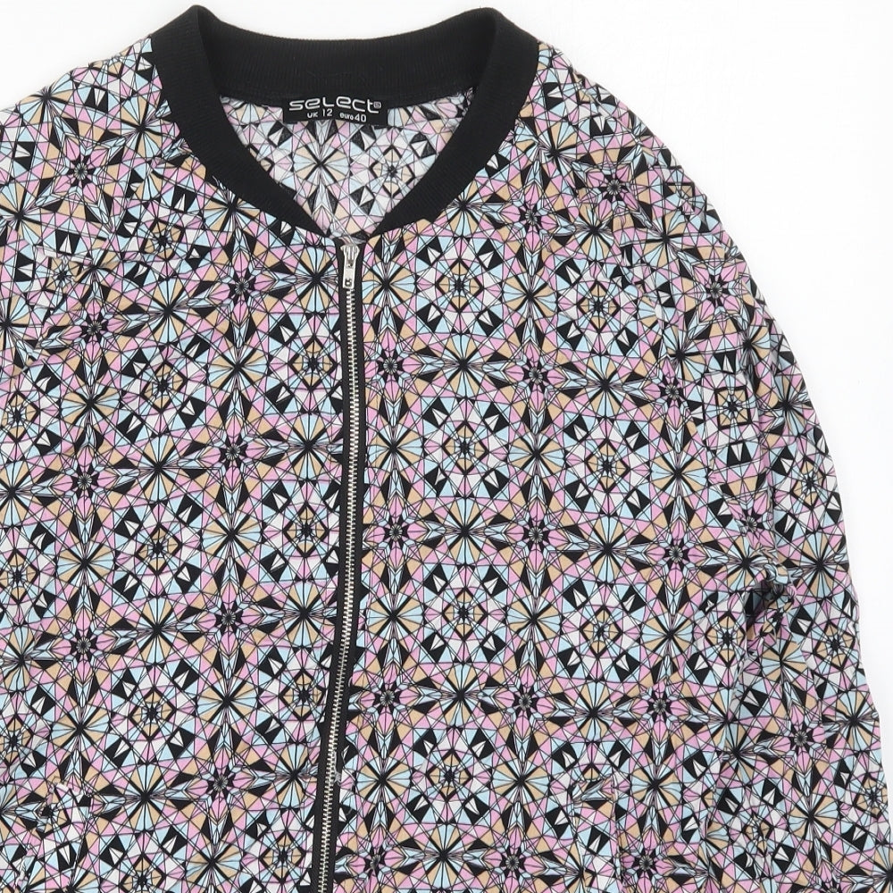 Select Womens Multicoloured Geometric  Jacket  Size 12  Zip