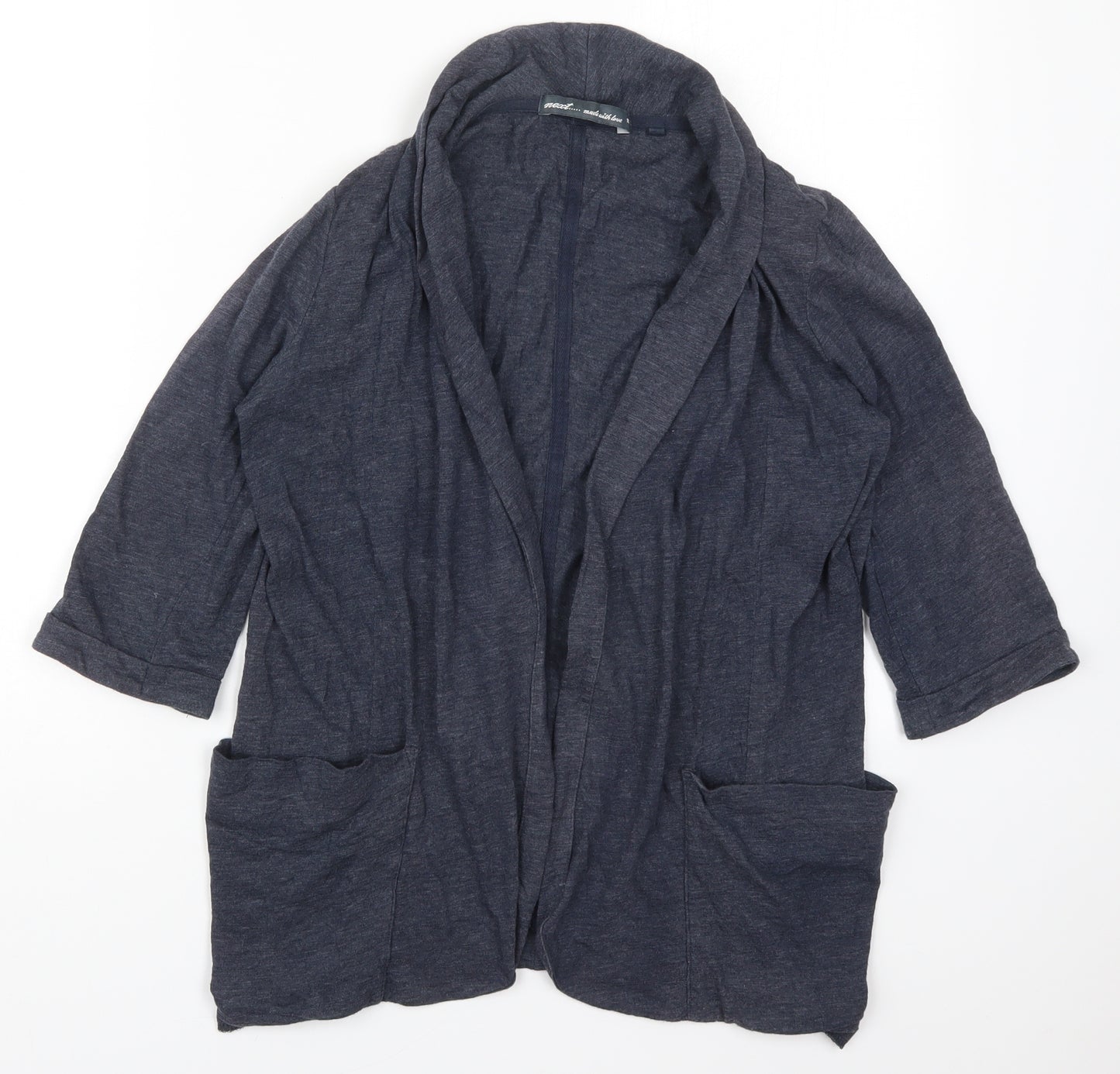 NEXT Womens Blue V-Neck  Cotton Cardigan Jumper Size 10
