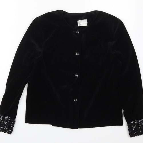 Classics Womens Black   Jacket  Size 12  Button