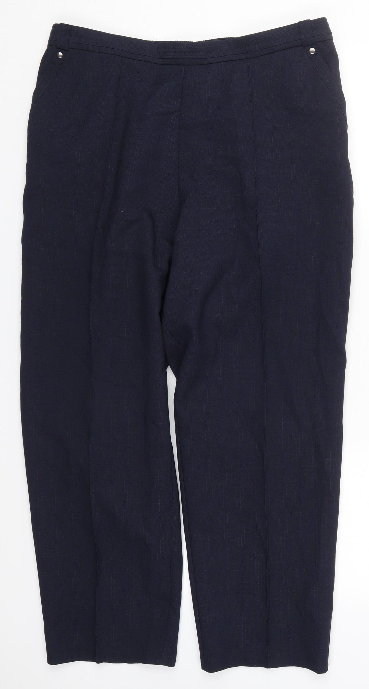 Marks and Spencer Womens Blue  Polyester Trousers  Size 16 L26 in Regular