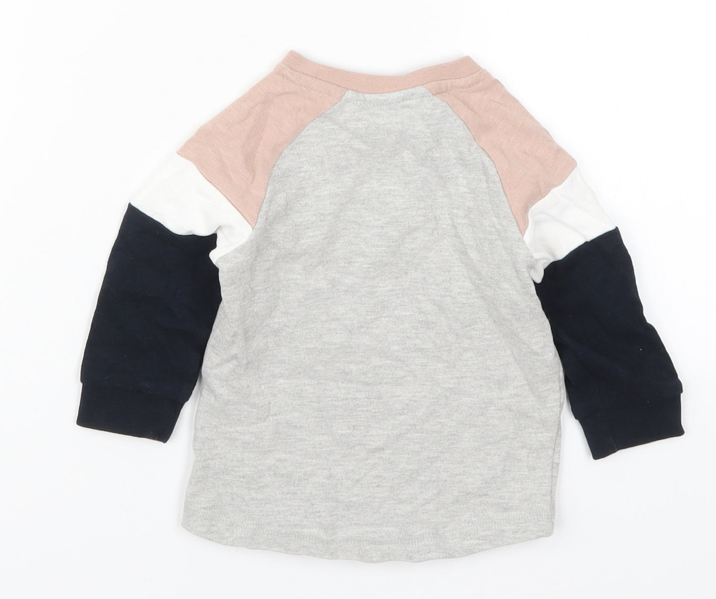 NEXT Boys Multicoloured Colourblock Cotton Basic T-Shirt Size 9-12 Months Crew Neck Pullover - Cool Dude