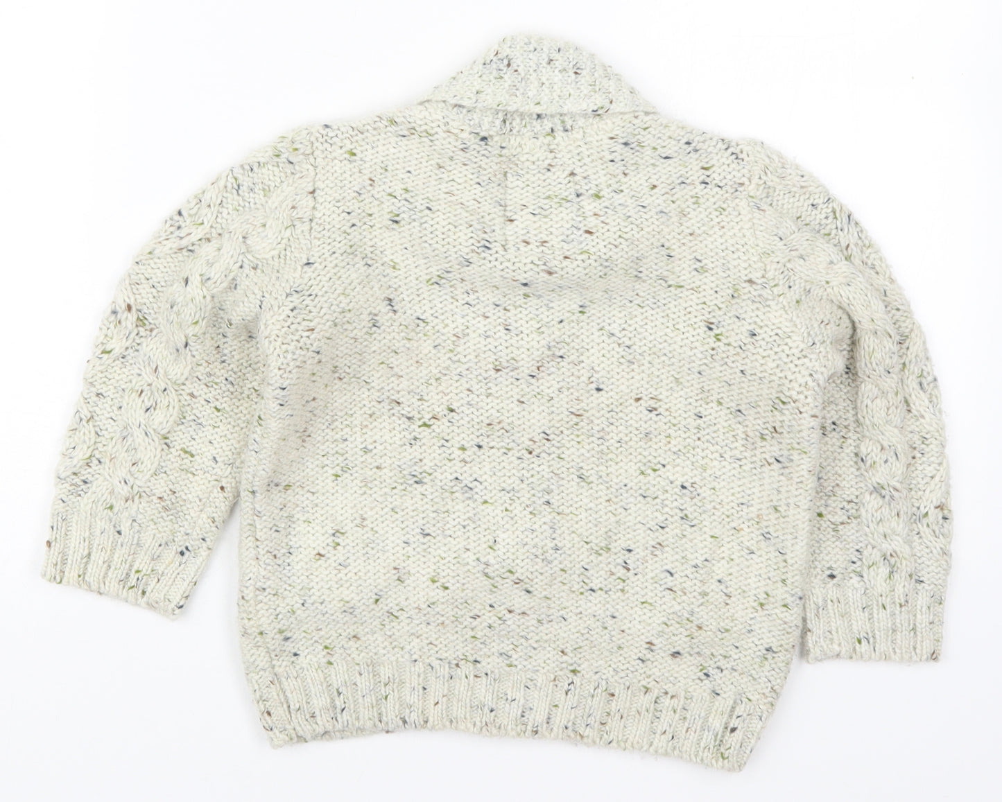 NEXT Boys Grey Collared  Acrylic Cardigan Jumper Size 2-3 Years  Button