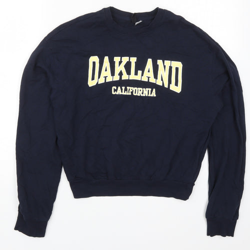 H&M Womens Blue  Cotton Pullover Sweatshirt Size S  Pullover - Oakland California