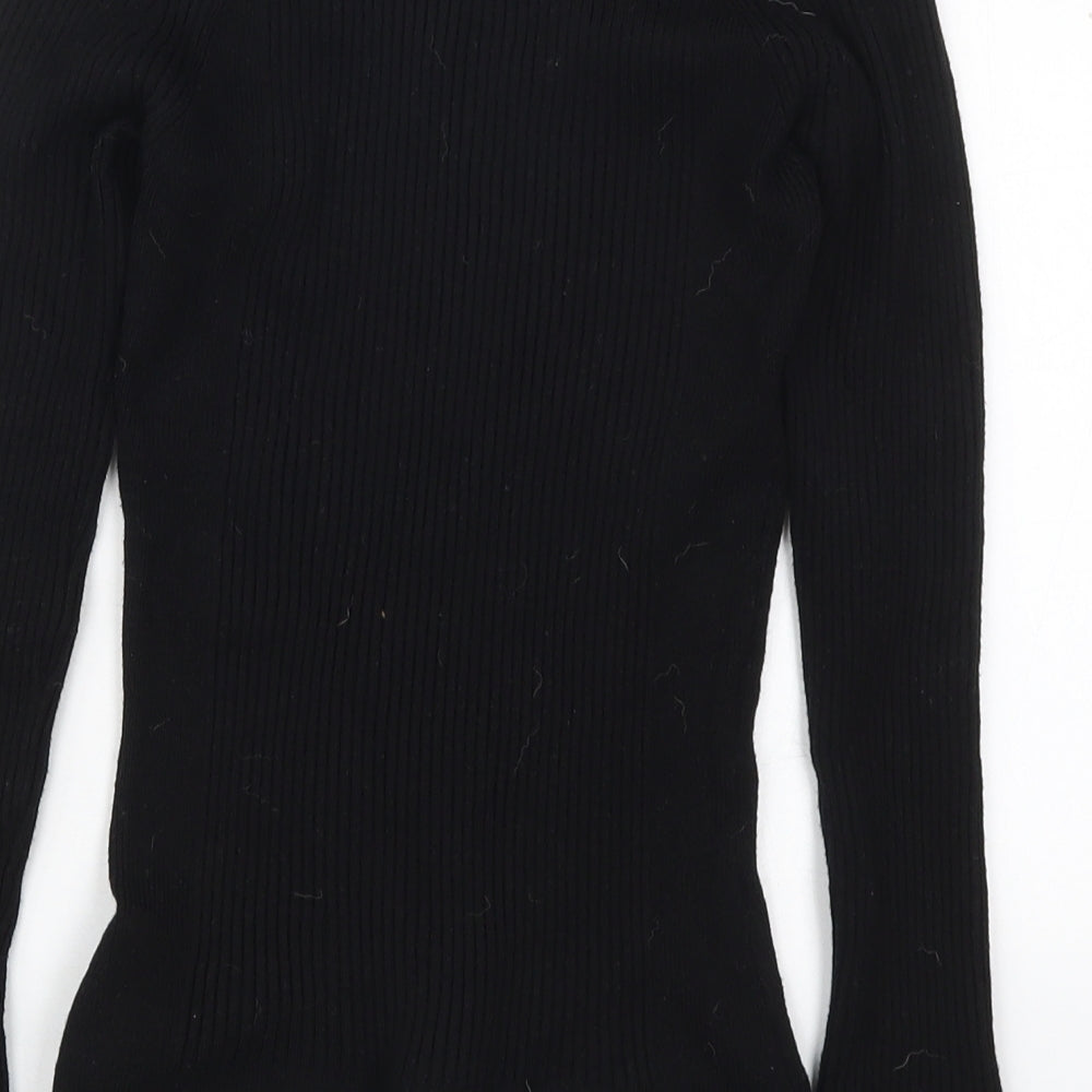 Primark Womens Black V-Neck  Viscose Pullover Jumper Size 14