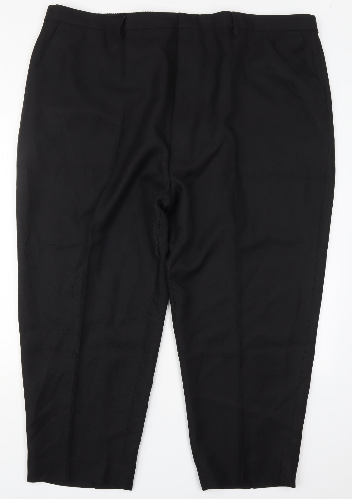 Champs Mens Black  Polyester Trousers  Size 52 L27 in Regular Hook & Eye