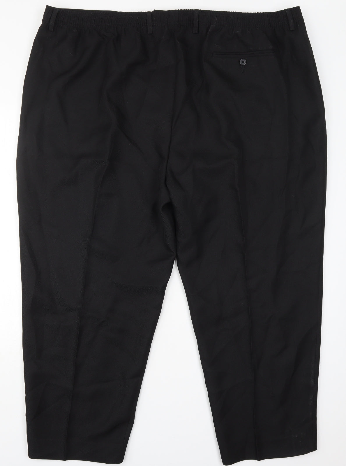 Champs Mens Black  Polyester Trousers  Size 52 L27 in Regular Hook & Eye