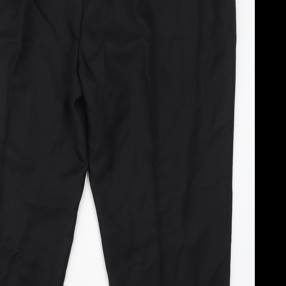Champs Mens Black  Polyester Trousers  Size 52 L27 in Regular Hook & Eye