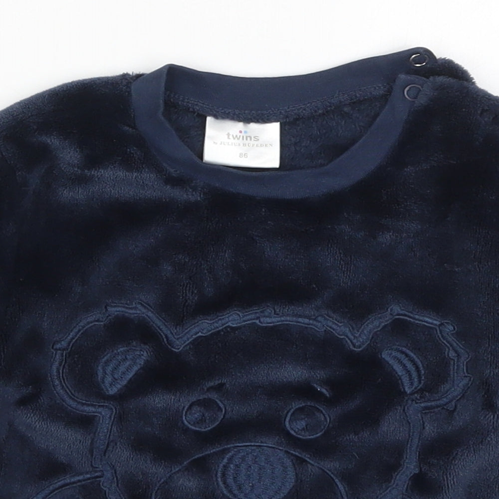 Julius Hupeden Boys Blue Solid Polyester Cami Pyjama Top Size 12-18 Months  Pullover - Bear