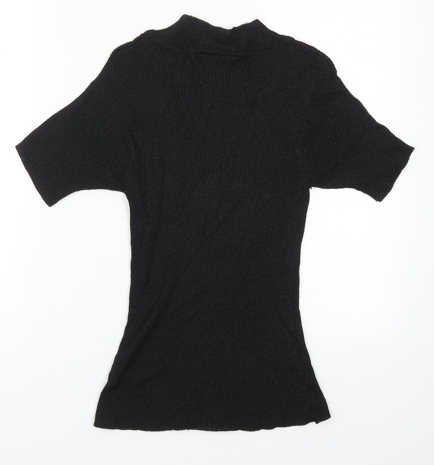 Opera Womens Black Round Neck  Viscose Pullover Jumper Size M