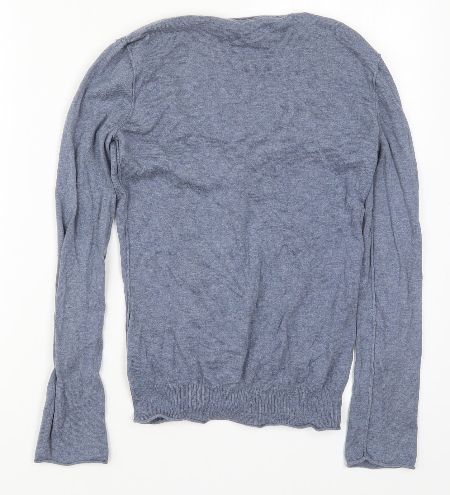 White Stuff Womens Blue Round Neck  Cotton Cardigan Jumper Size 8