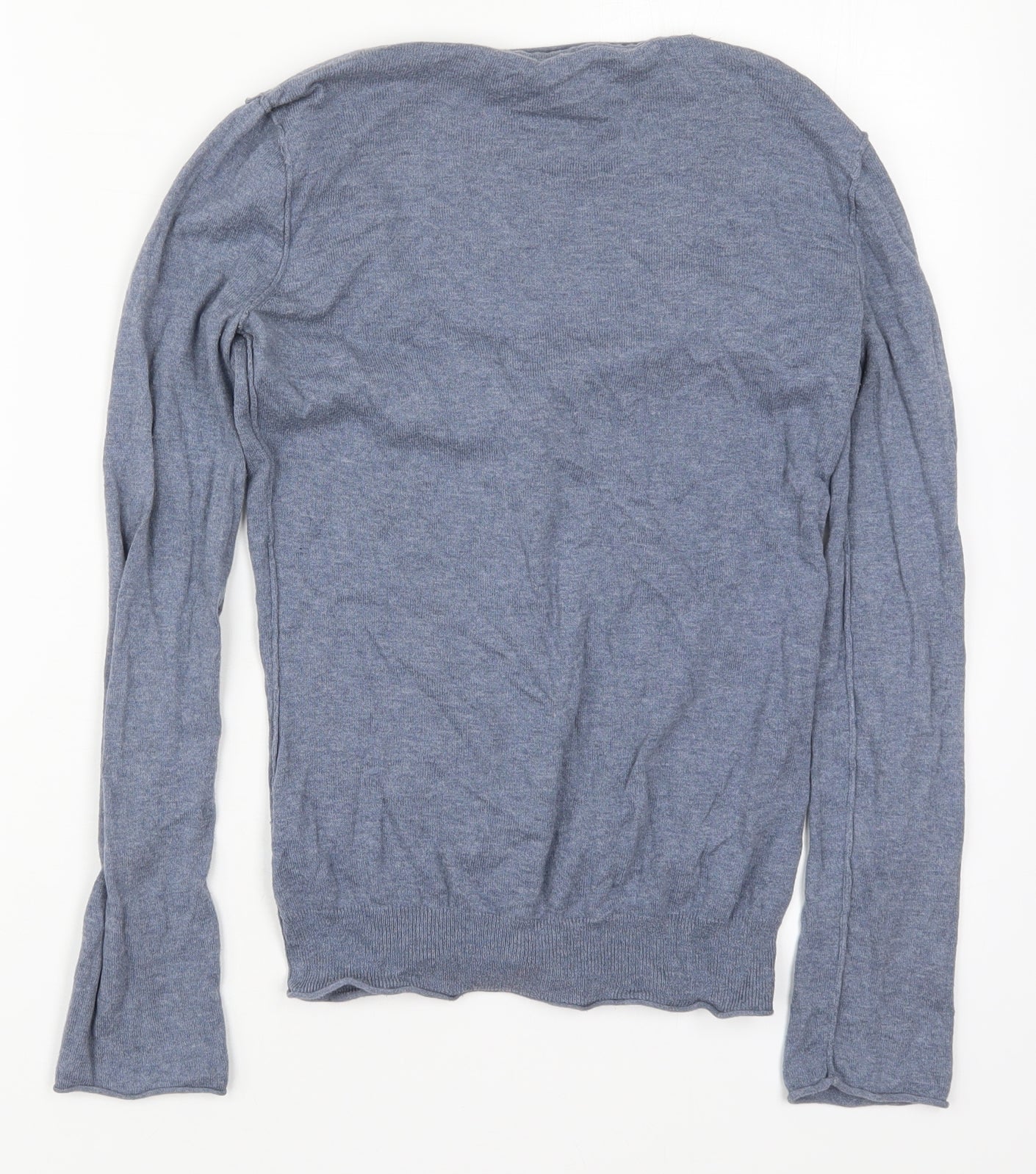 White Stuff Womens Blue Round Neck  Cotton Cardigan Jumper Size 8
