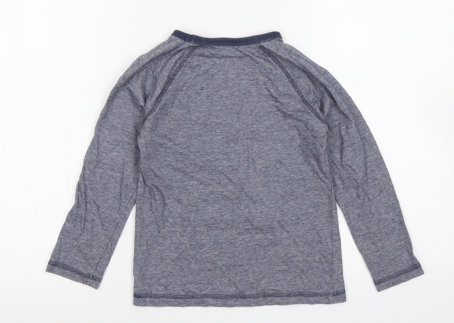 TU Boys Blue Striped Cotton Basic T-Shirt Size 5-6 Years Henley