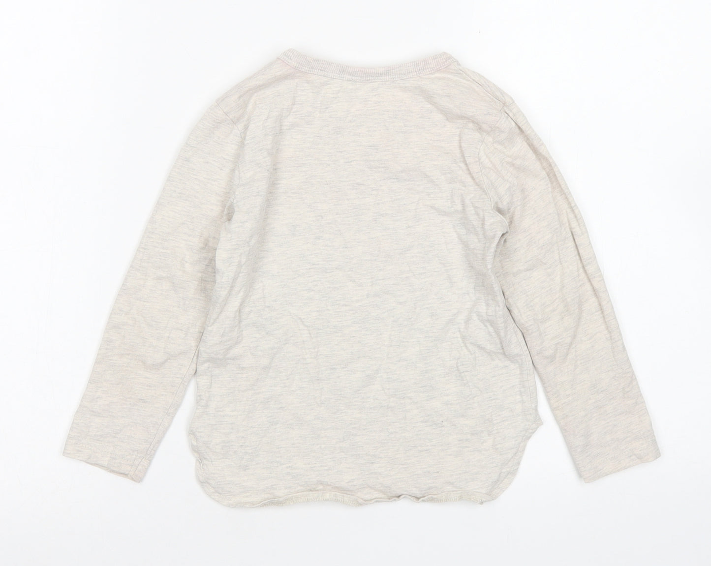 George Boys Beige  Cotton Basic T-Shirt Size 3-4 Years Crew Neck  - Rainbow