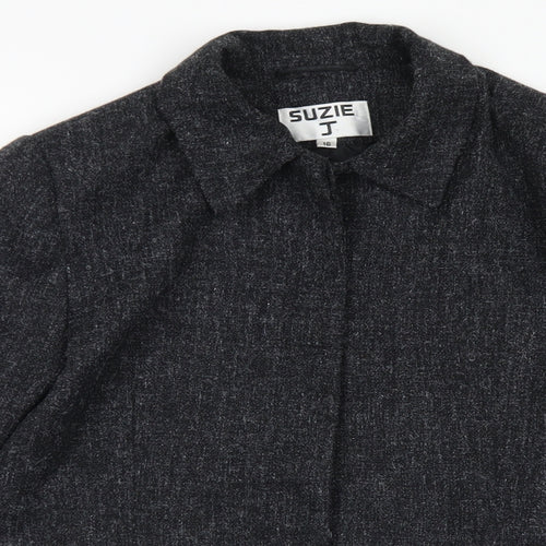 Suzie J Womens Grey   Jacket Blazer Size 16  Button