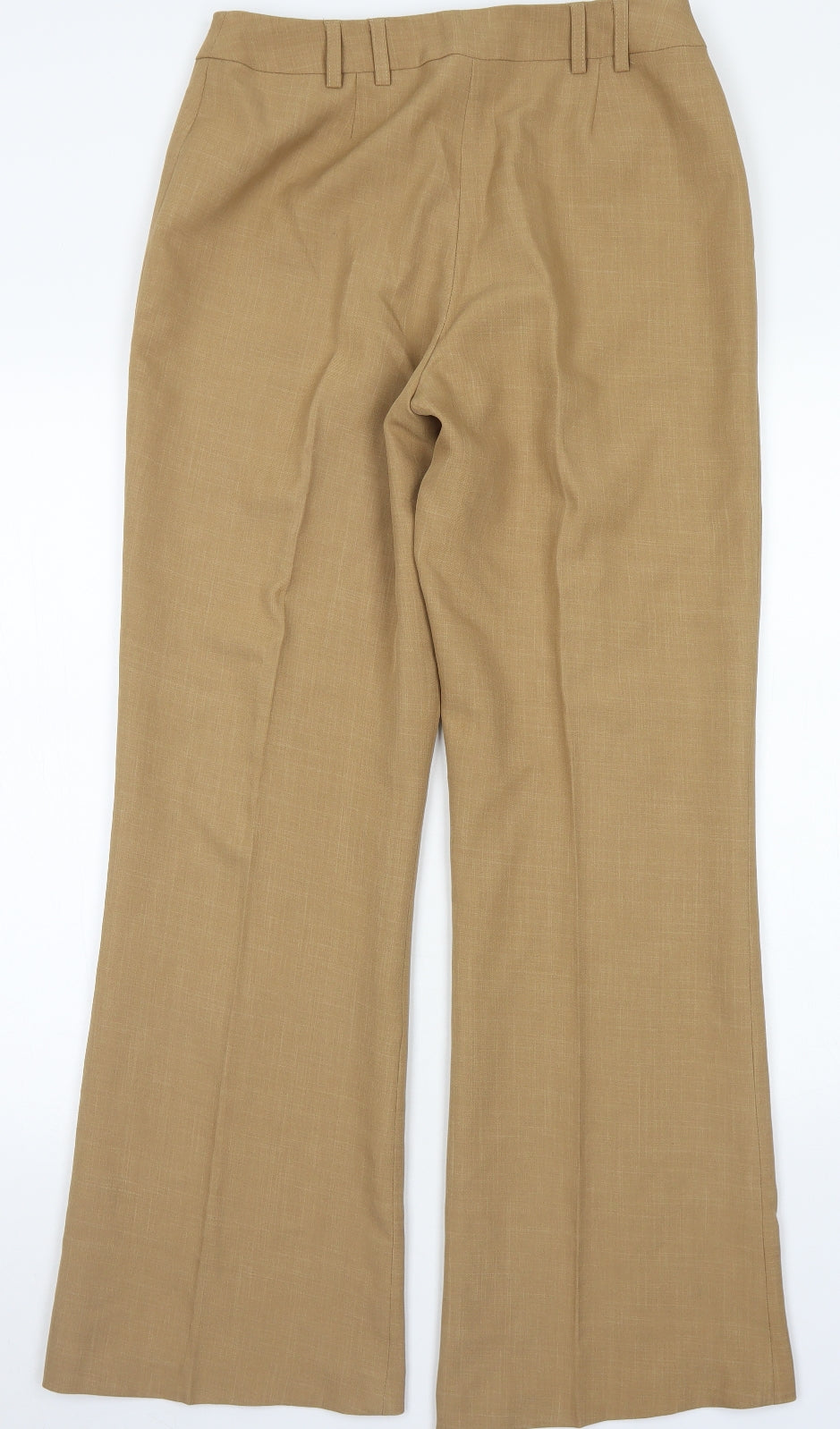 Select Womens Brown  Polyester Dress Pants Trousers Size 12 L29 in Regular Hook & Eye