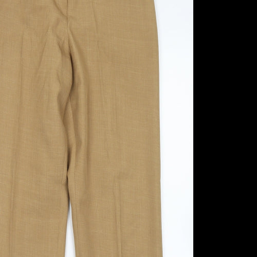 Select Womens Brown  Polyester Dress Pants Trousers Size 12 L29 in Regular Hook & Eye