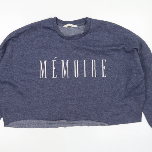 Primark Womens Blue  Polyester Pullover Sweatshirt Size M   - Cropped