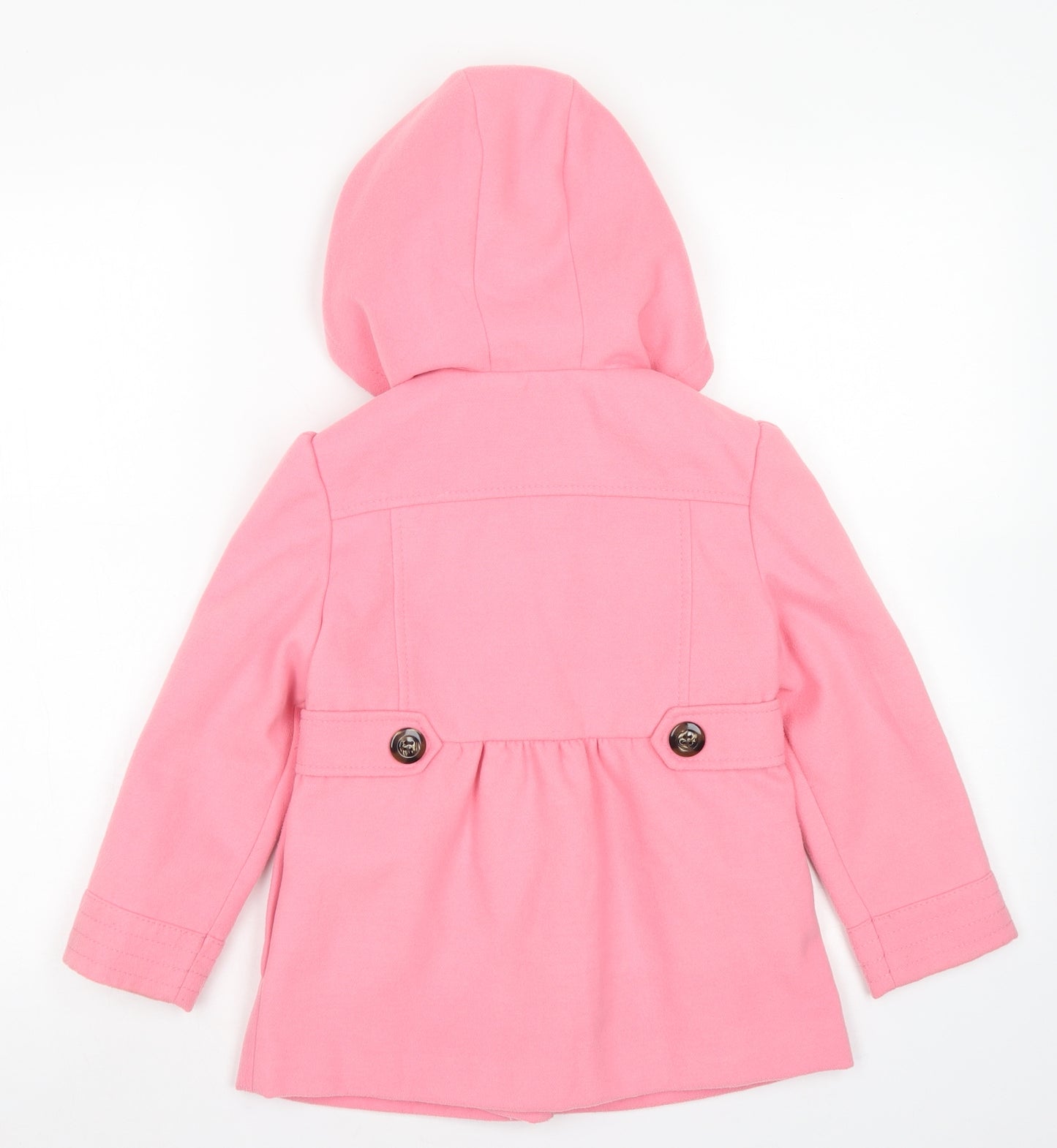 NEXT Girls Pink   Overcoat Coat Size 5-6 Years  Button