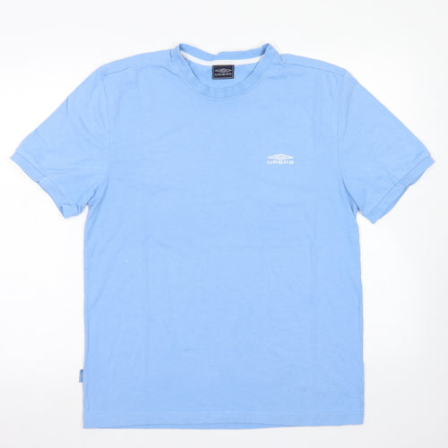 Umbro Mens Blue  Polyester  T-Shirt Size M Crew Neck